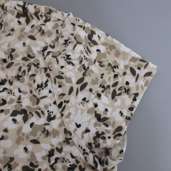 CROFT & BARROW T-Shirt Sz Petite Medium Brown Camo Short Cap Sleeve PIMA Cotton - Picture 4 of 6
